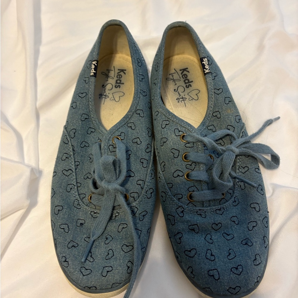 Keds Denim Blue Heart Print Shoes